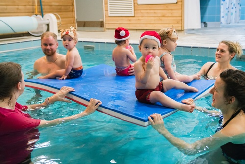 christmas swimming lesson